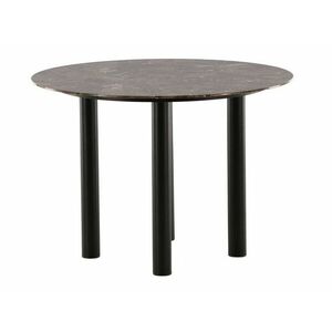 Asztal Dallas 3417, Barna márvány, Fekete, 75cm, Üveg, Fém kép