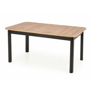 Asztal Houston 1367, Artisan tölgy, Fekete, 78x90x160cm, Hosszabbíthatóság, Laminált forgácslap, Közepes sűrűségű farostlemez kép