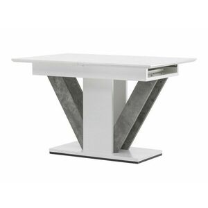 Asztal Dallas 3748, Fehér, Szürke, 76x80x120cm, Hosszabbíthatóság, Közepes sűrűségű farostlemez kép