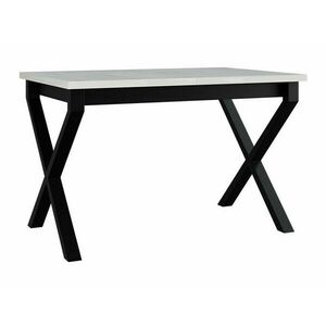 Asztal Victorville 300, Fekete, Fehér, 75x80x140cm, Hosszabbíthatóság, Laminált forgácslap, Fém kép