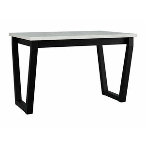 Asztal Victorville 301, Fekete, Fehér, 75x80x140cm, Hosszabbíthatóság, Laminált forgácslap, Fém kép