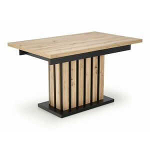 Asztal Houston 1398, Artisan tölgy, Fekete, 76x80x130cm, Hosszabbíthatóság, Laminált forgácslap kép