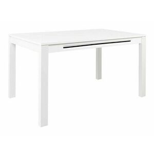 Asztal Boston CA124, Fehér, Fényes fehér, 76x90x140cm, Hosszabbíthatóság, Közepes sűrűségű farostlemez, Váz anyaga kép