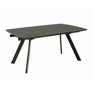 Asztal Oakland 891, Fekete, 75x97x160cm, Hosszabbíthatóság, Kerámia, Edzett üveg, Fém kép
