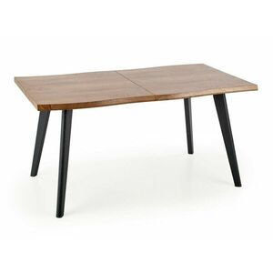 Asztal Houston 1451, Fekete, Tölgy, 75x80x120cm, Hosszabbíthatóság, Közepes sűrűségű farostlemez, Fém kép
