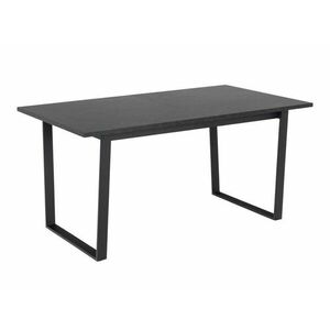 Asztal Oakland 913, Fekete, Fekete márvány, 75x90x160cm, Hosszabbíthatóság, Közepes sűrűségű farostlemez, Fém kép