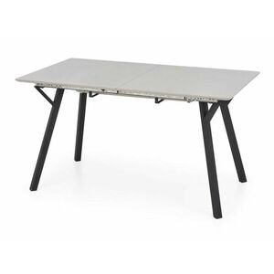 Asztal Houston 1482, Fekete, Szürke, 77x80x140cm, Hosszabbíthatóság, Laminált forgácslap, Fém kép