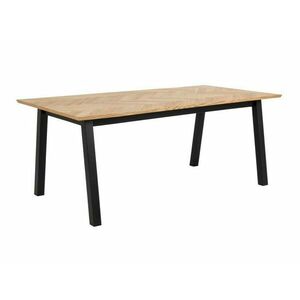 Asztal Oakland 387, Fekete, Tölgy, 75x95x180cm, Laminált forgácslap, Közepes sűrűségű farostlemez kép