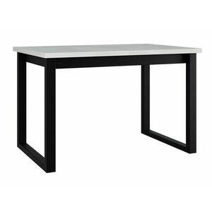 Asztal Victorville 327, Fekete, Fehér, 78x92x160cm, Hosszabbíthatóság, Laminált forgácslap, Fém kép
