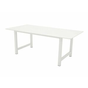 Asztal Dallas 4297, Fehér, 75x100x220cm, Közepes sűrűségű farostlemez, Fém kép