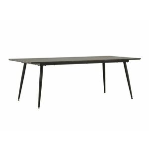 Asztal Dallas 4313, Fekete, Barna, 75x100x220cm, Közepes sűrűségű farostlemez, Fém kép