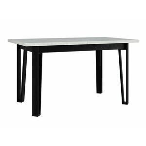 Asztal Victorville 354, Fekete, Fehér, 79x80x140cm, Hosszabbíthatóság, Laminált forgácslap, Fém kép