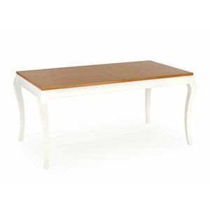 Asztal Houston 1202, Fehér, Sötét tölgy, 77.5x80x160cm, Hosszabbíthatóság, Természetes fa furnér, Váz anyaga, Bükkfa kép