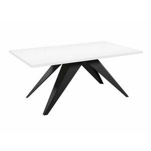 Asztal Oswego 113, Fekete, Fehér, 76x80x140cm, Hosszabbíthatóság, Laminált forgácslap, Fém kép