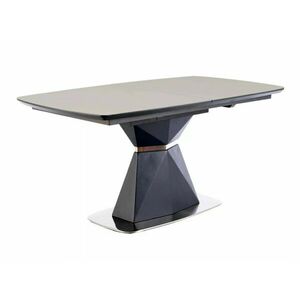 Asztal Detroit 119, Szürke márvány, Antracit, 76x90x160cm, Hosszabbíthatóság, Közepes sűrűségű farostlemez, Kerámia, Fém, Közepes sűrűségű farostlemez kép