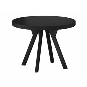 Asztal Detroit 121, Fekete, 76x100x100cm, Hosszabbíthatóság, Természetes fa furnér, Fém kép
