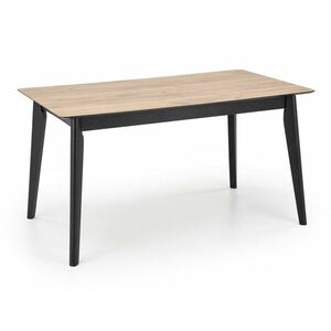 Asztal Houston 1716, Wotan tölgy, Fekete, 75x80x140cm, Hosszabbíthatóság, Fa, Laminált forgácslap kép