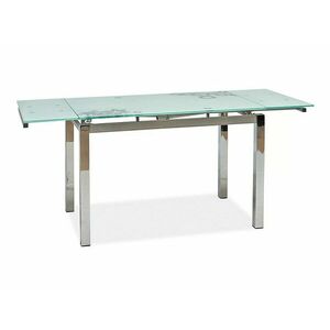 Asztal Detroit 169, Fehér, 75x74x110cm, Hosszabbíthatóság, Edzett üveg, Fém kép