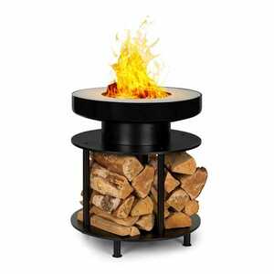 Blumfeldt Wood Stock, 2 az 1-ben tűzhely, grill BBQ, Ø56cm, rozsdamentes acél, fekete kép