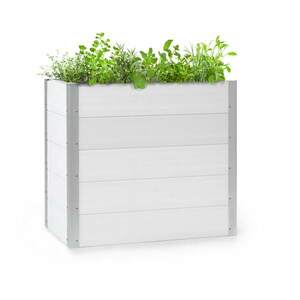 Blumfeldt Nova Grow, kerti ágyás, 100 x 91 x 50 cm, WPC, fa megjelenés, fehér kép