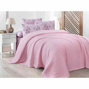 Rózsaszín pamut ágytakaró 220x240 cm Waffle – Mila Home kép