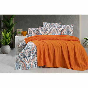 Narancssárga pamut ágytakaró 220x240 cm Waffle – Mila Home kép