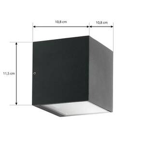 Prios kültéri fali lámpa Tetje, fekete, szögletes, 11, 5 cm, 2 db kép
