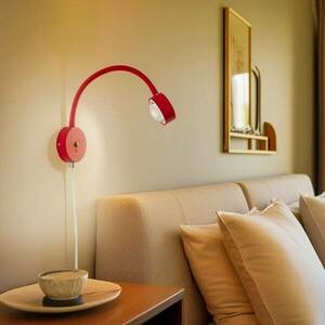 Lindby fali lámpa Jyla, piros/fehér, lencse, 3000K, GX53, hajlékony karral kép