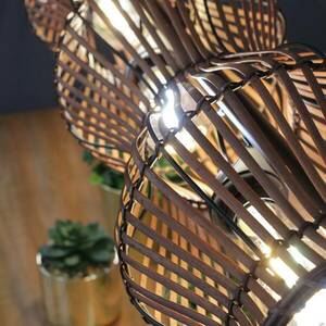 Bambusz függőlámpa, barna, 3-lámpás kép