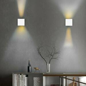 LED újratölthető kültéri fali lámpa Talent, fehér, szélesség 10 cm, kép