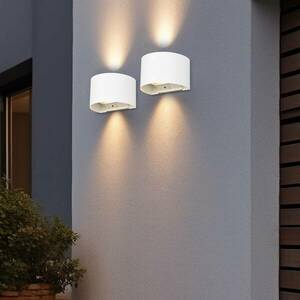 LED-es, újratölthető kültéri fali lámpa Talent, fehér, szélesség 16 cm, kép