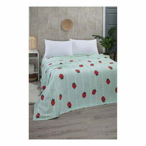 Mentazöld pamut ágytakaró 170x230 cm Strawberry – Mila Home kép