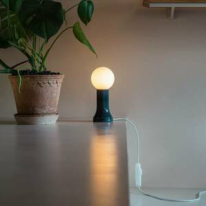 Tala asztali lámpa Shore, üveg, E27 LED-es lámpa Globe, szürke kép