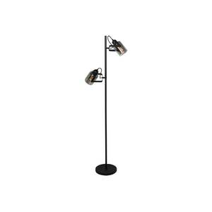 Fumoso állólámpa, 2 lámpás, magasság 143 cm, fekete/füstszürke kép