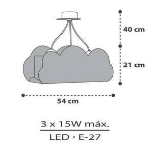 Dalber Cloud Grey függőlámpa felhő alakban, szürke kép