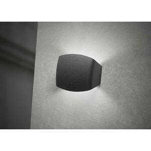 Kültéri fali lámpa Abram fekete/tiszta, 16 cm, R7S CCT, fel/le, fel/le kép
