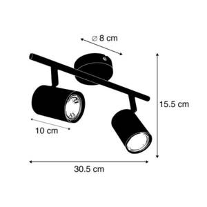 Mennyezeti spotlámpa Jeana, 2 izzós, fekete kép