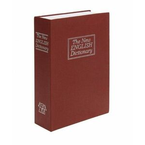 Könyv alakú biztonsági doboz, 23 x 16 x 6 cm, piros, nagy méret kép
