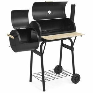 Barbecue kerti grillsütő és smoker, faszenes, 2in1 kép