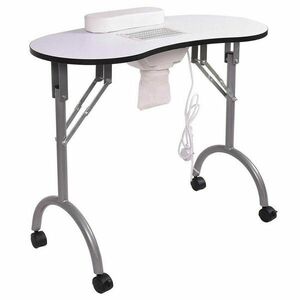 Manikűr asztal, hordozható, összecsukható, beépített ventilátor, kézpárna, hordtáskával kép