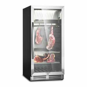Klarstein Steakhouse Pro 233, húsérlelő hűtőszekrény, 1 zóna, 233 liter, 1-25 °C, érintőképernyős kijelző, panoráma ablak kép