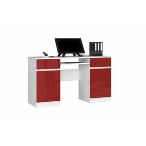 SŮLA íróasztal, 135x77x50, fehér/red kép