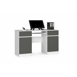 SŮLA íróasztal, 135x77x50, fehér/grafit kép