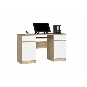 SŮLA 2 íróasztal, 135x77x50, tölgy sonoma/fehér kép