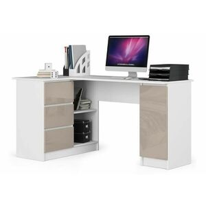 RADANA íróasztal, 155x77x85, fehér/bézs, balos kép