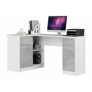 RADANA íróasztal, 155x77x85, fehér/szürke, balos kép