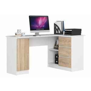 RADANA 2 íróasztal, 155x77x85, fehér/tölgy sonoma kép