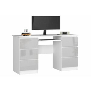 ASTRIT íróasztal, 135x77x50, fehér/szürke kép