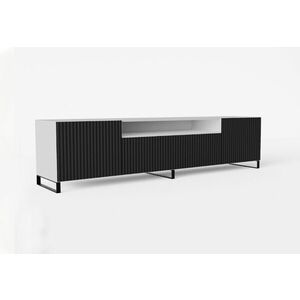 LENONA TV asztal lábakkal, 200x42x41, fehér/fekete kép