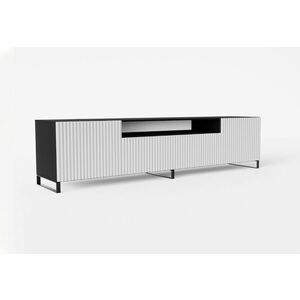 LENONA TV asztal lábakkal, 200x42x41, fekete/fehér kép